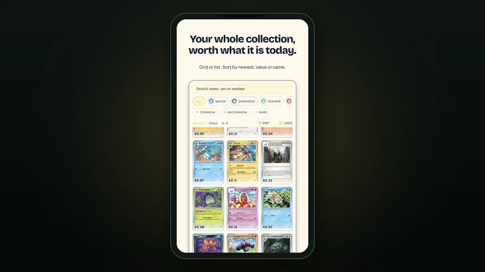 The binder — every printing, every price, sorted your way