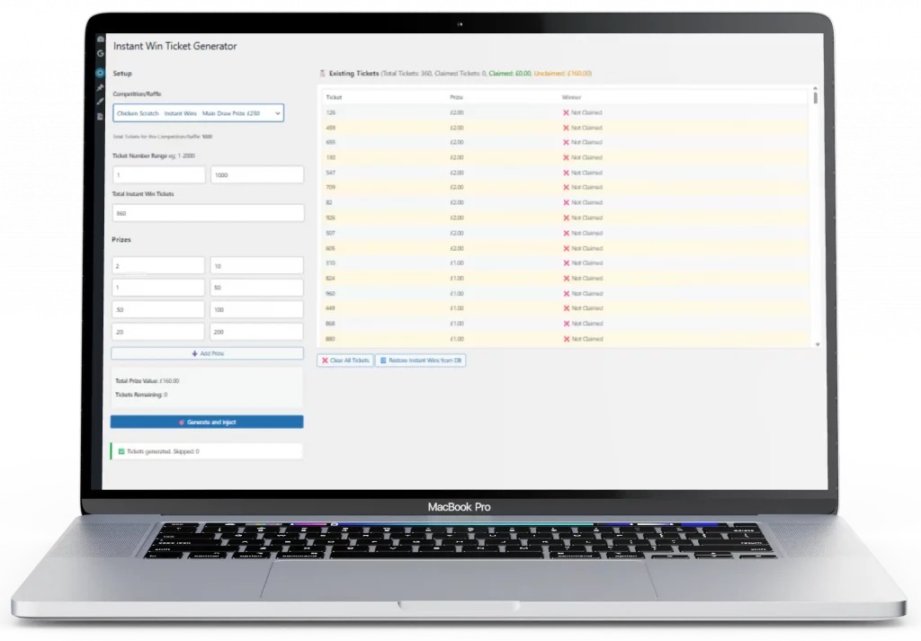 Bulk Instant Win Ticket Generator (Desktop)