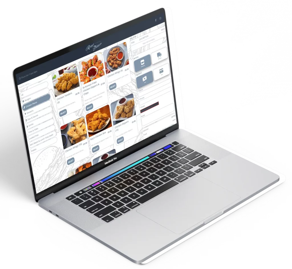 Menu Page (Desktop View)