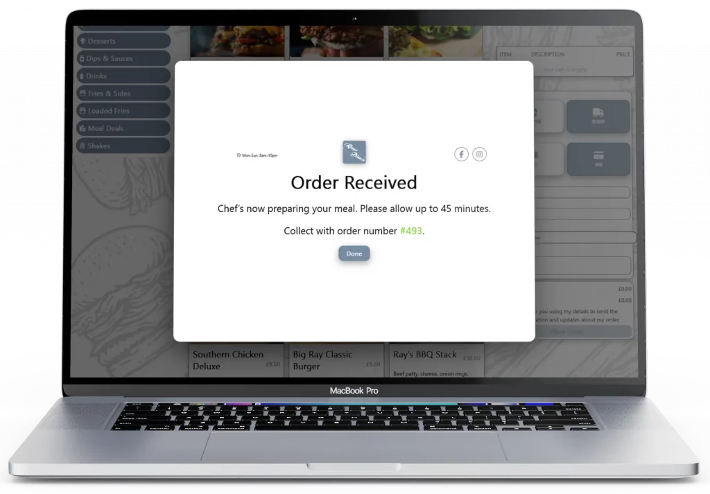 Order Received (Desktop View)