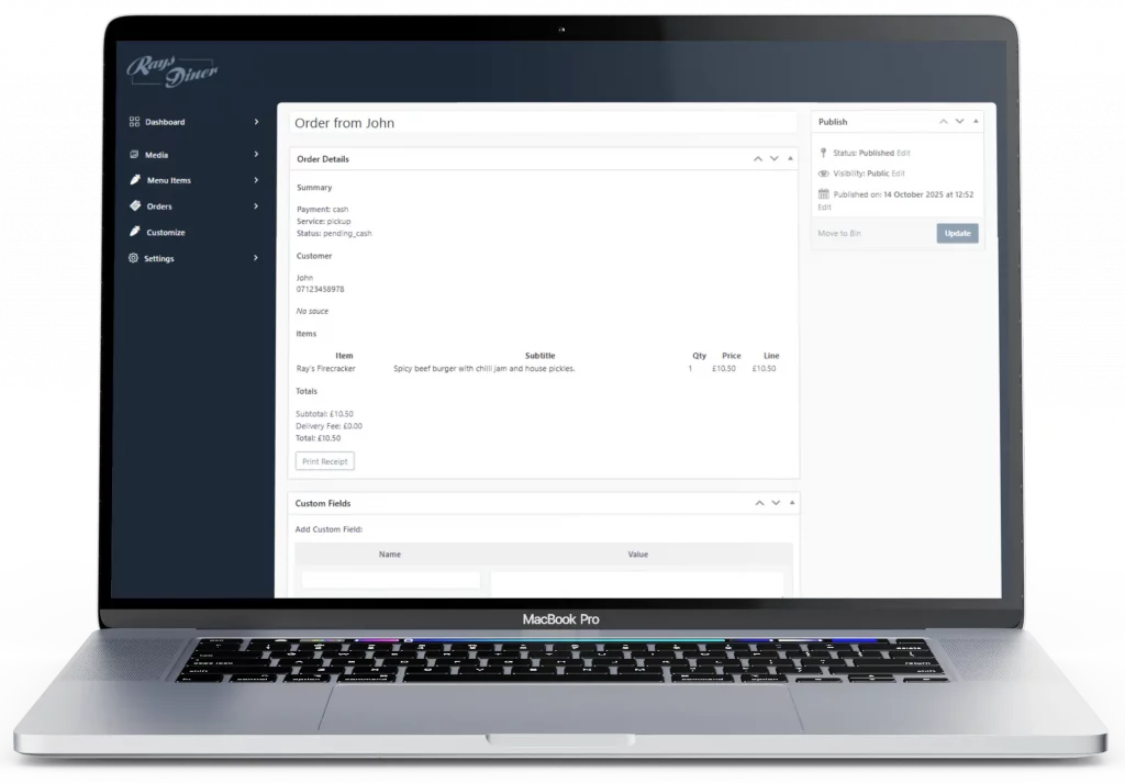 Order Management (Admin View Desktop)