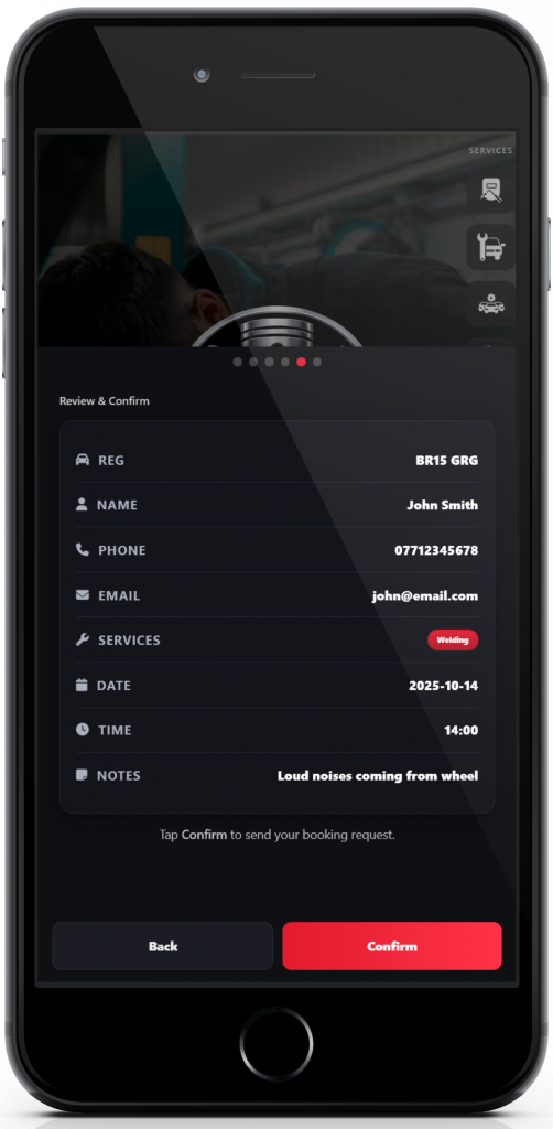 Booking Summary (Mobile View)