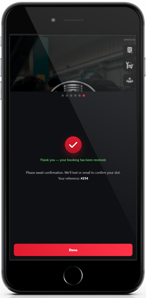 Booking Confirmation (Mobile View)